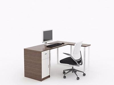 3d现代简约办公桌模型