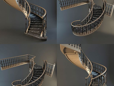 3d欧式楼梯模型