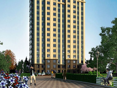 3d高层建筑住宅模型