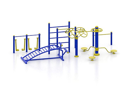 广场健身器材3d模型