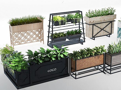 植物花栏3d模型