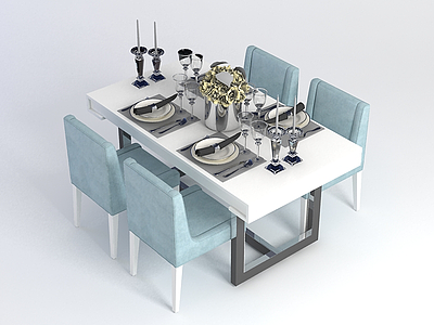 3d简约餐桌模型