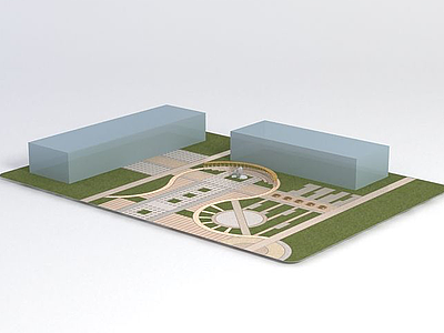主轴景观广场模型3d模型