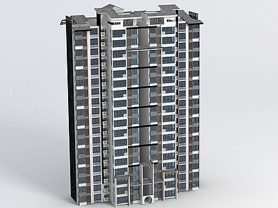 中式高楼模型3d模型