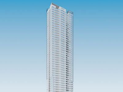 3d现代高层住宅模型