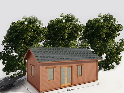 3d小木屋模型