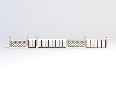 3d小区围墙模型