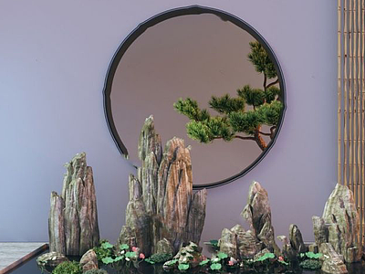 园林假山3d模型