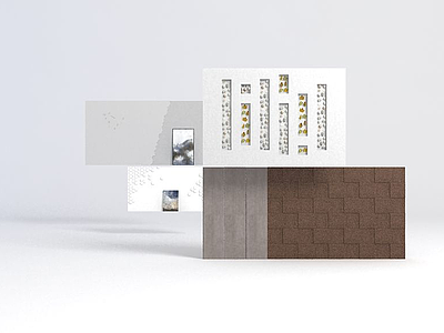 鹅暖石枫叶装饰背景墙模型3d模型