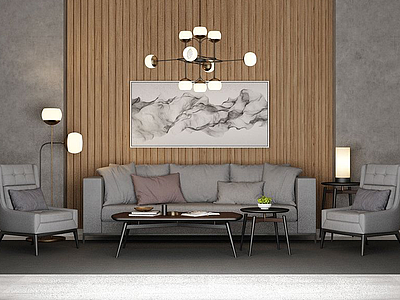 现代沙发茶几模型3d模型