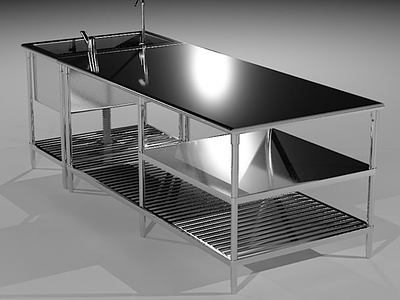 3d厨房不锈钢工作台模型