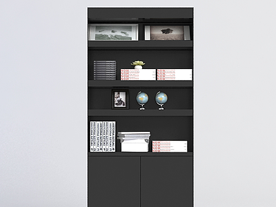 书房柜模型3d模型
