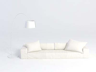 现代沙发吊灯组合模型