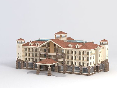 欧式酒店模型3d模型