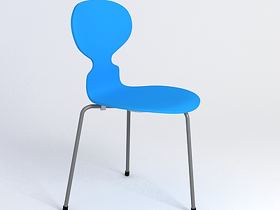 3d蓝色单椅免费模型