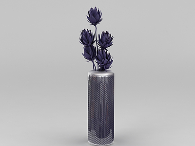 紫色花瓶模型3d模型