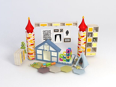 积木玩具组合模型3d模型
