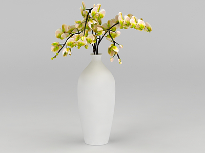 白色素净花瓶模型3d模型