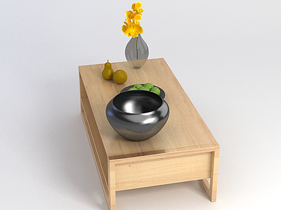 3d原木桌子模型