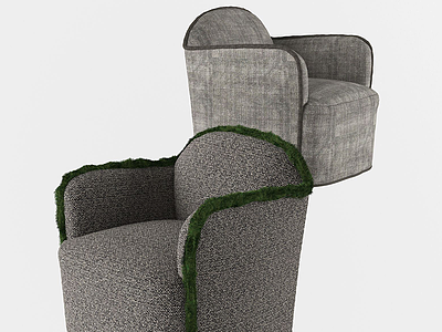 3d现代休闲扶手桌椅模型