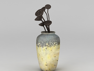 中式复古花瓶模型3d模型
