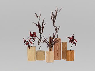 3d木制花瓶装饰免费模型