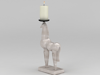 马蜡烛摆件模型3d模型