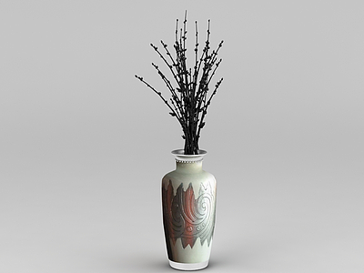 中式装饰花瓶模型