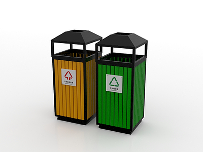 3d公共垃圾箱模型