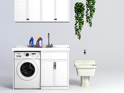 3d智能家用洗衣机模型