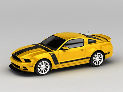 3d黄色汽车模型