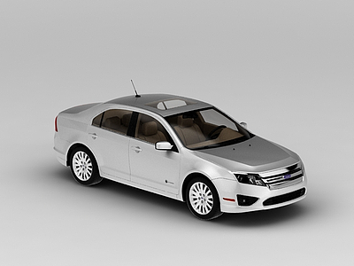 银色汽车模型3d模型