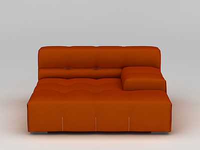 3d橘红色沙发模型