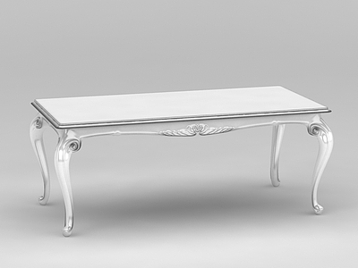 白色欧式餐桌模型