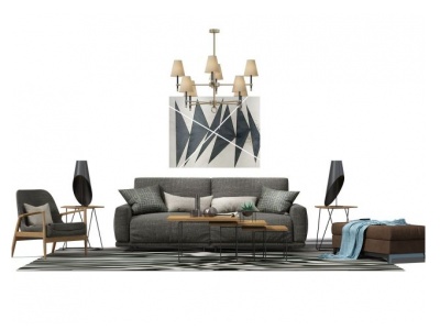 客厅沙发茶几组合3d模型
