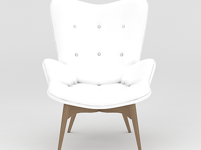 白色休闲沙发椅模型