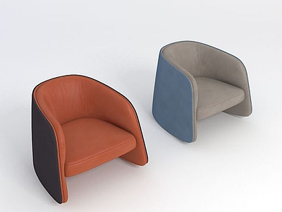现代简约单人沙发3d模型