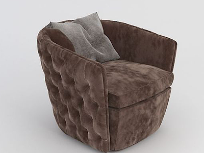 3d欧式简约单人沙发模型