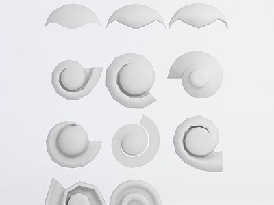 3d蜗牛形状雕花模型