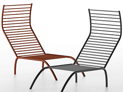 现代休闲铁艺躺椅户外椅3d模型