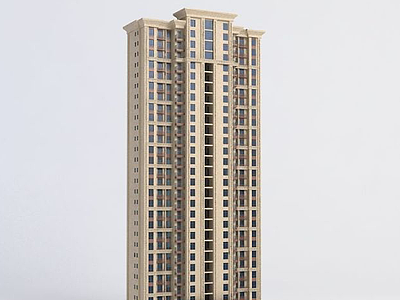 3d高层住宅楼模型