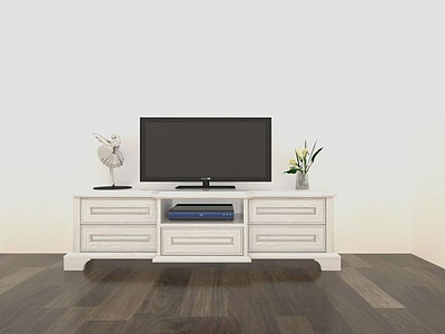 白色电视柜模型3d模型
