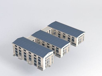 3d厂区办公楼模型