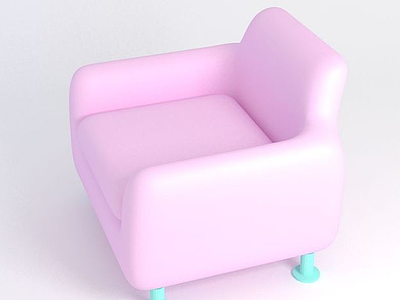 粉色单人沙发模型