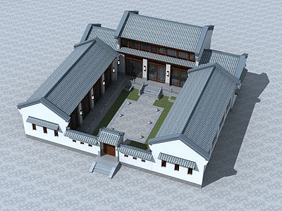 中式四合院模型