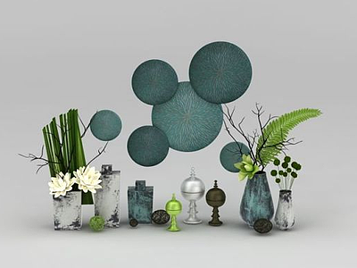 3d新中式花瓶装饰品模型