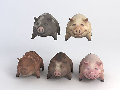 3d游戏素材猪猪模型