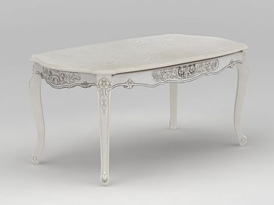 3d白色欧式餐桌模型