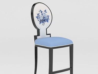 中式风格吧椅3d模型