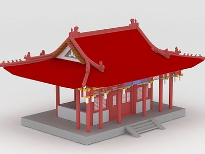3d古建筑小宫殿模型